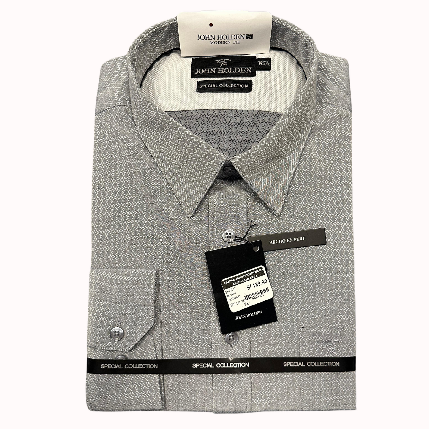 CAMISA JOHN HOLDEN LABRADA GRIS 2FZ617