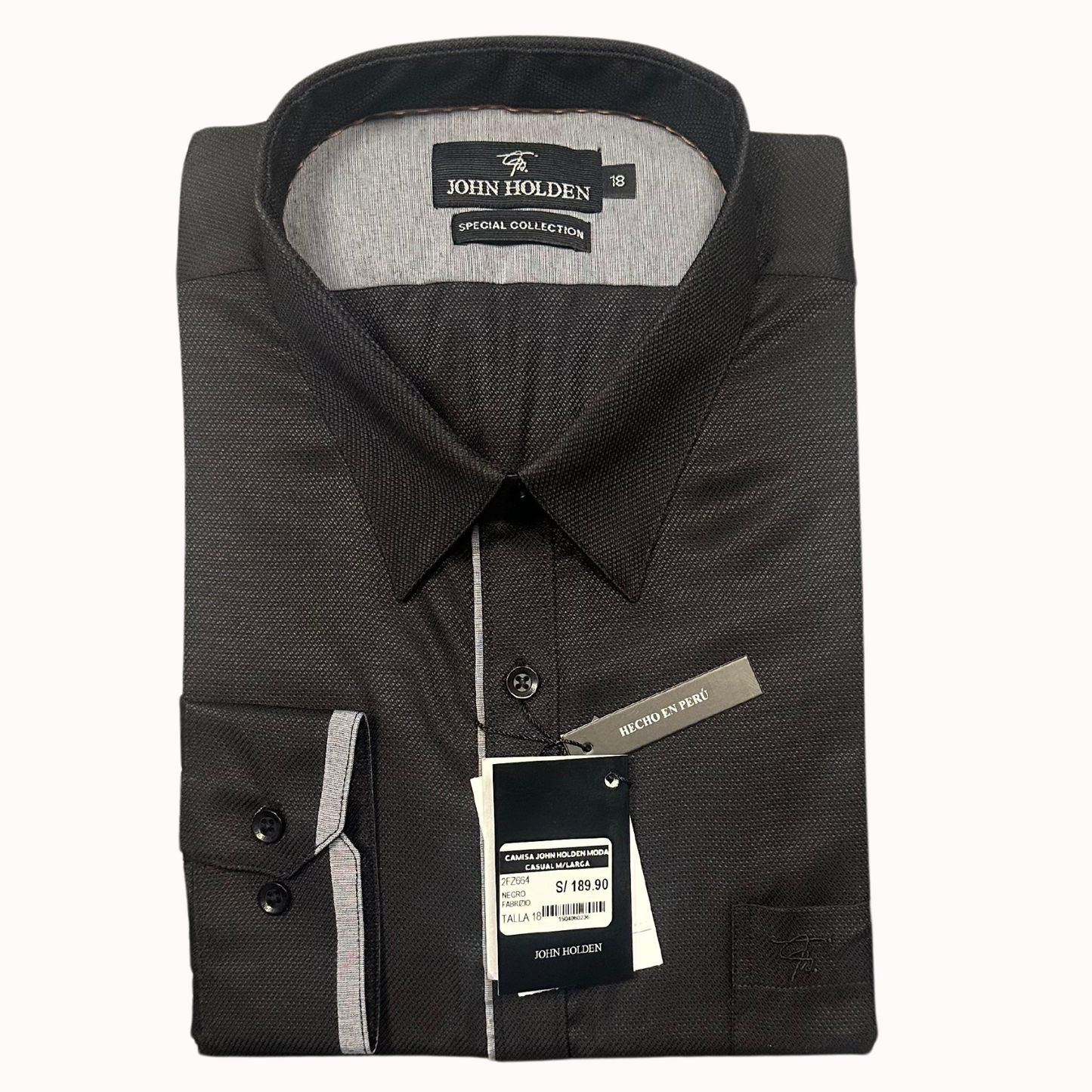 CAMISA JOHN HOLDEN LABRADA NEGRA 2FZ664