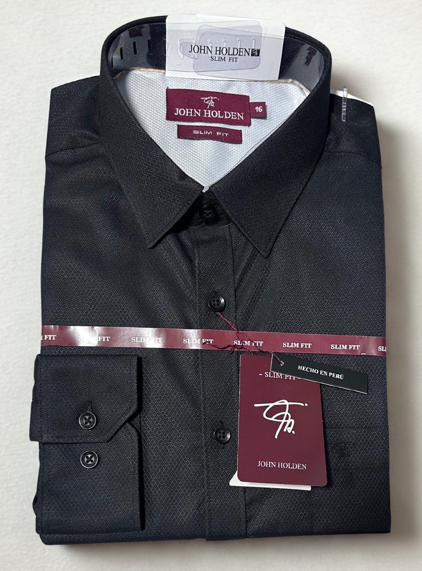 CAMISA JOHN HOLDEN NACIONAL NEGRO CORTE SLIM FIT