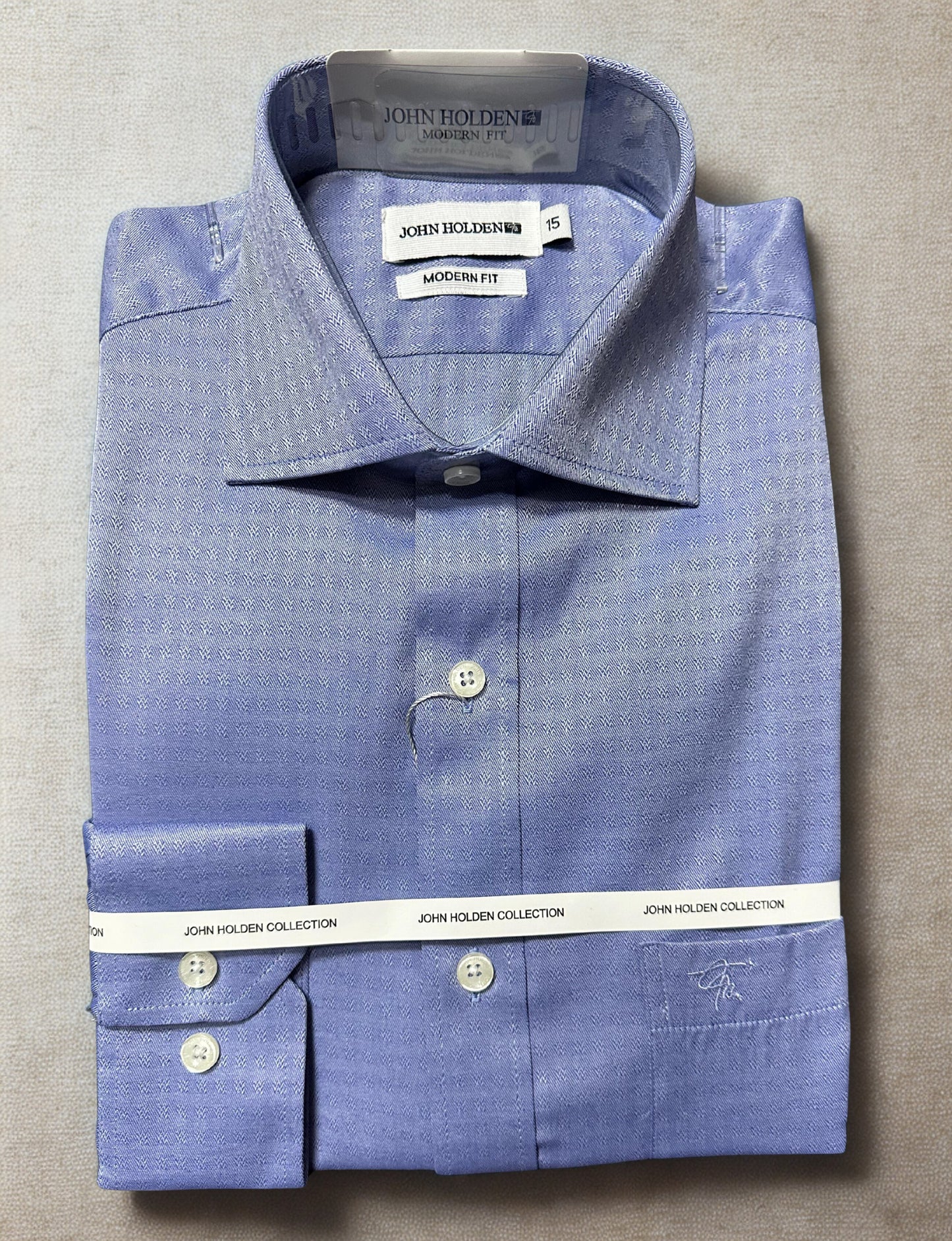 CAMISA JOHN HOLDEN AZUL MODERN FIT LIQUIDACION TALLA 15