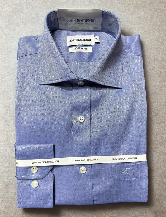 CAMISA JOHN HOLDEN AZUL MODERN FIT LIQUIDACION TALLA 15