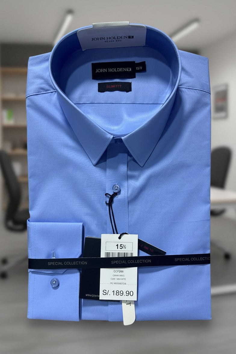 CAMISA JOHN HOLDEN CELESTE 2CF286 SLIM FIT