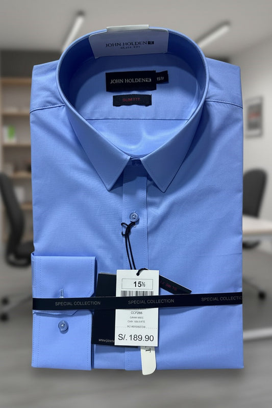 CAMISA JOHN HOLDEN CELESTE 2CF286 SLIM FIT