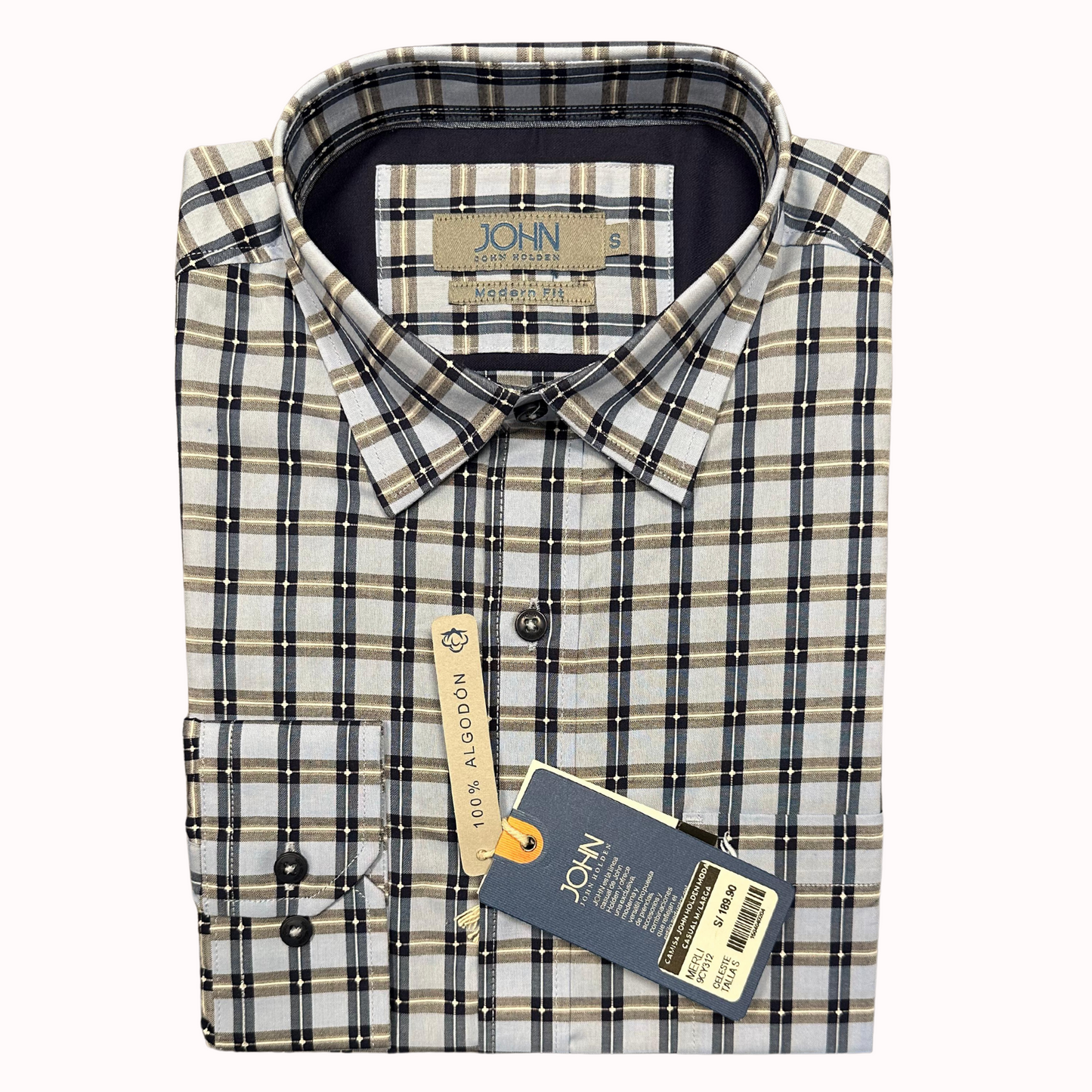 CAMISA JOHN HOLDEN CASUAL 9CY312 MERLI CELESTE