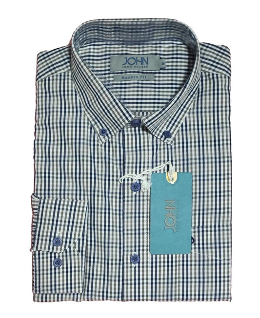 CAMISA JOHN HOLDEN CASUAL 9CML05 AZUL CUADROS