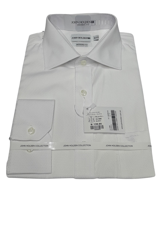 CAMISA JOHN HOLDEN LABRADA MANGA LARGA MODERN FIT 2LC968 BLANCO