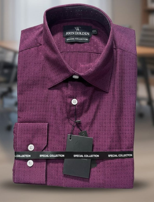 CAMISA JOHN HOLDEN GUINDA ROMBOS