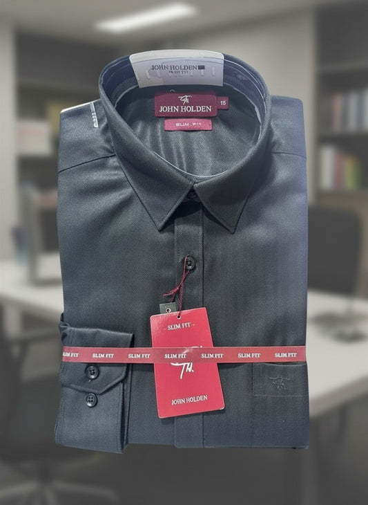 CAMISA JOHN HOLDEN NACIONAL NEGRO SLIM FIT TALLA 15