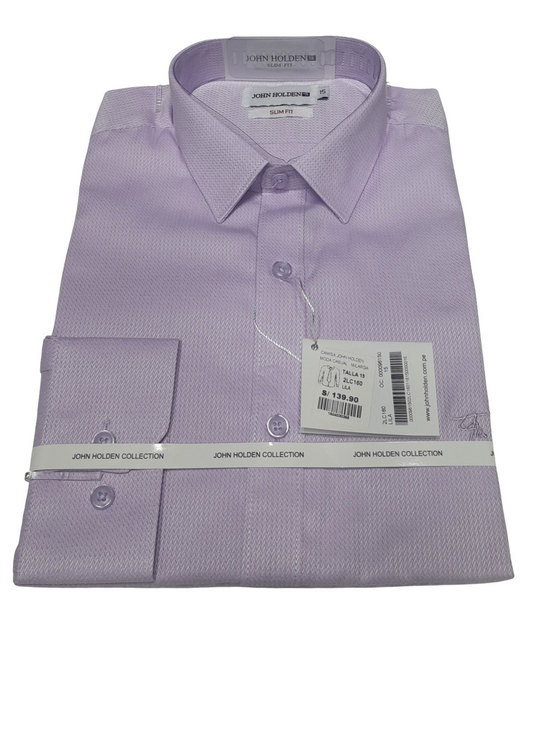 CAMISA JOHN HOLDEN LABRADA MANGA LARGA SLIM FIT 2LC160 LILA