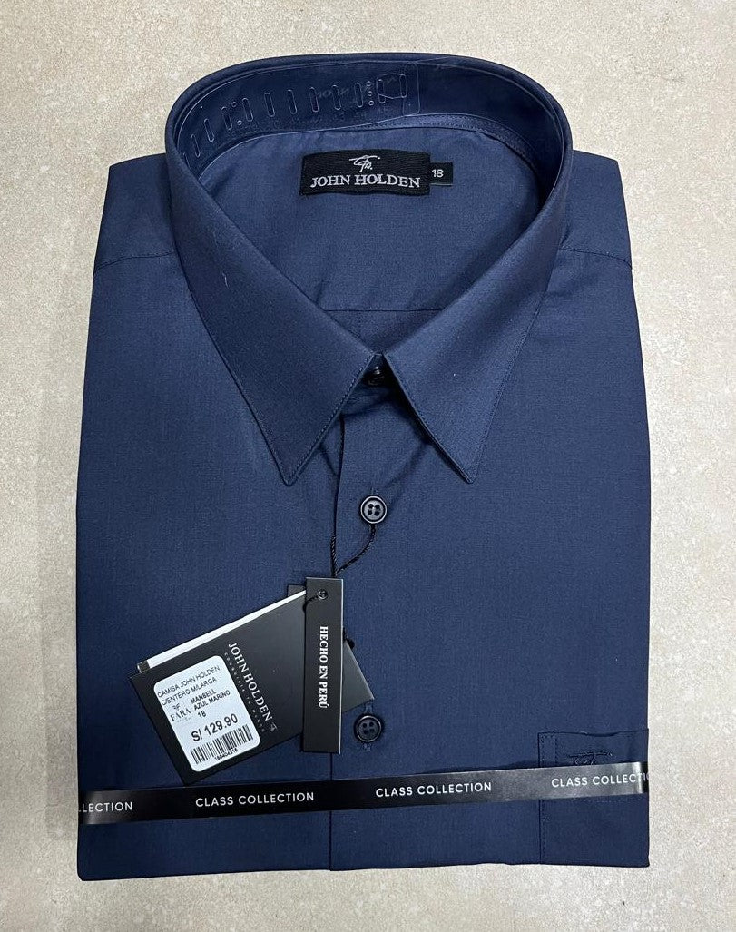 CAMISA JOHN HOLDEN M/LARGA COLOR ENTERO CORTE CLASICO