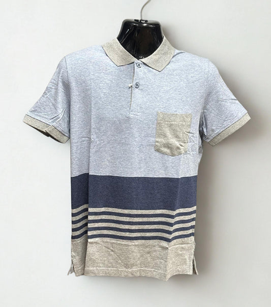 POLO JOHN HOLDEN NST774 CELEST OSCURO MELANGE - TALLA S