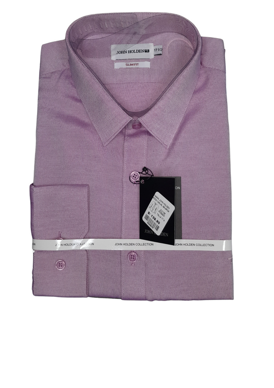 CAMISA JOHN HOLDEN LABRADA MANGA LARGA SLIM FIT 2LC156 ROSADO